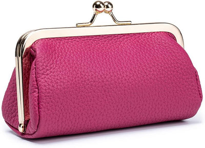 Estuche lápiz labial cuero con espejo para mujer