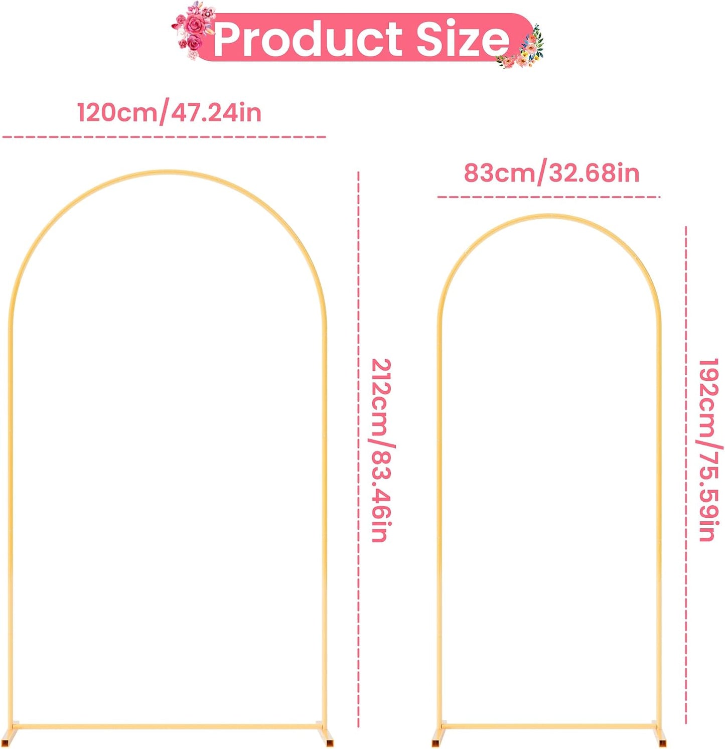 Soporte arco boda 7.2ft metal resistente decoración eventos