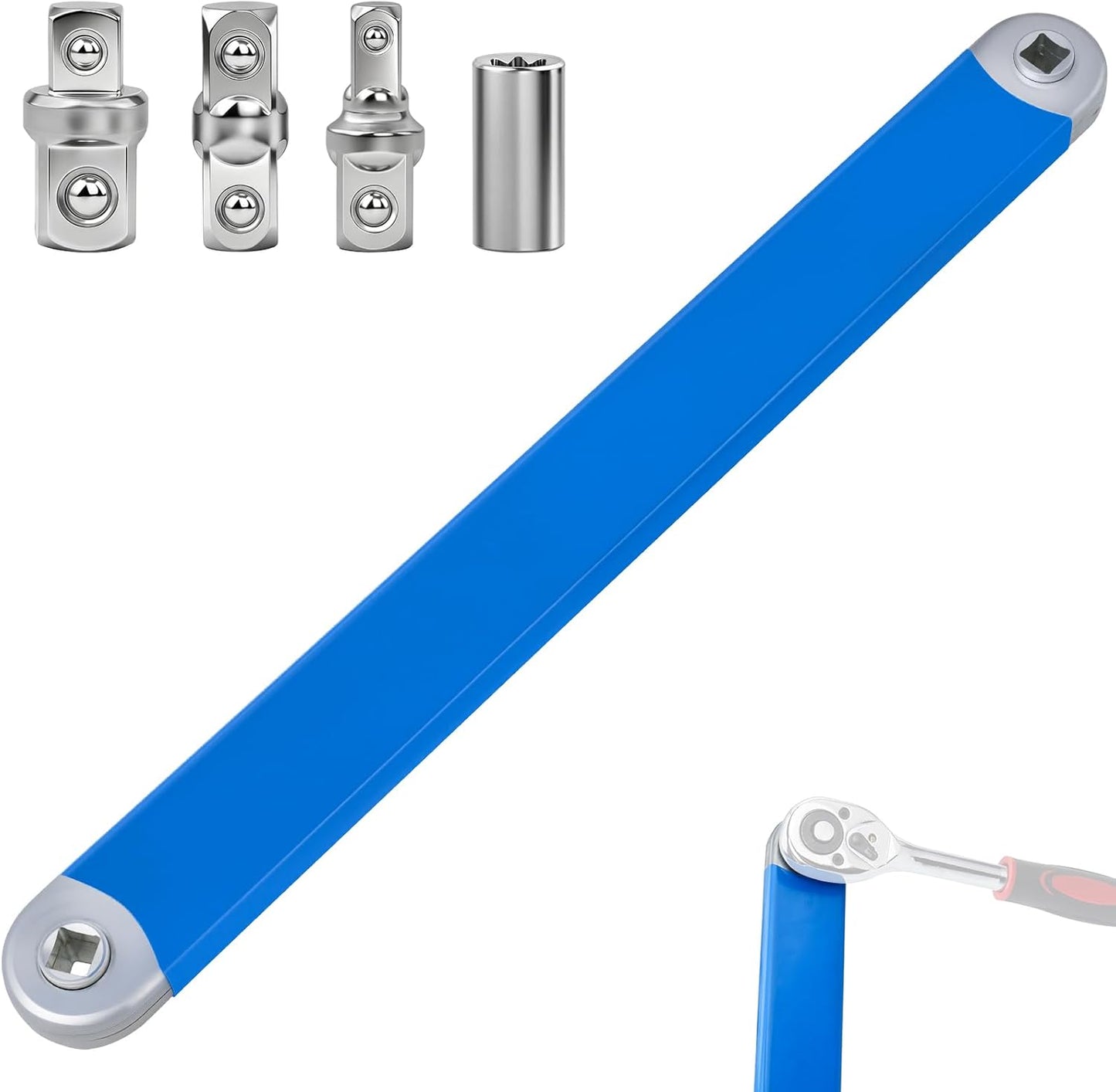 Llave extensión 3/8 pulg con adaptadores 1/2 1/4