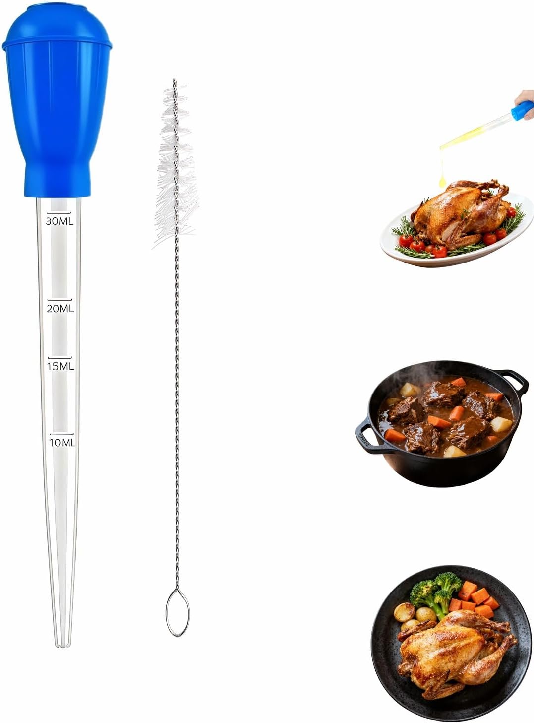 Inyector marinado 1.0oz con cepillo antiderrap