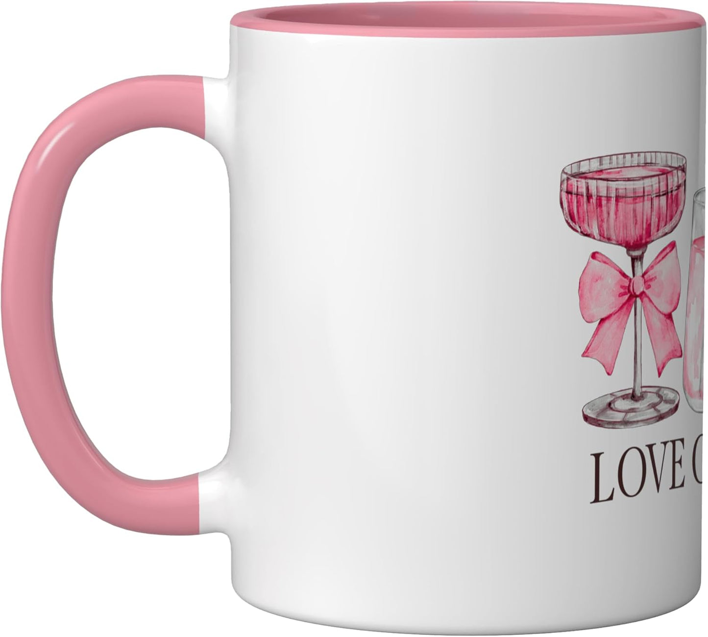 Taza Cerámica Rosa y Blanca Love on the Rocks