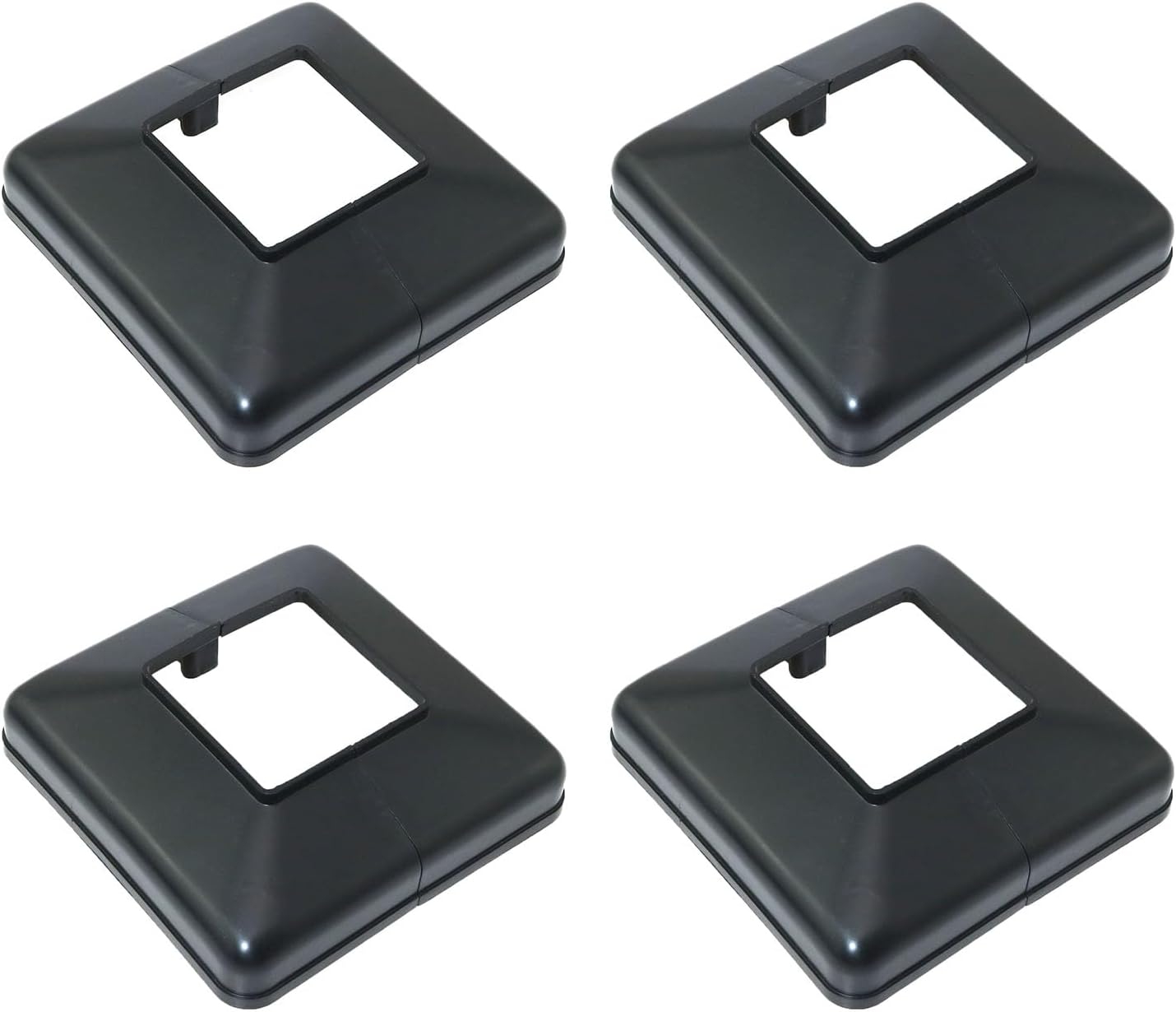 4 Pzas Cubiertas Riel Plástico para Barandilla 50x50mm Negro