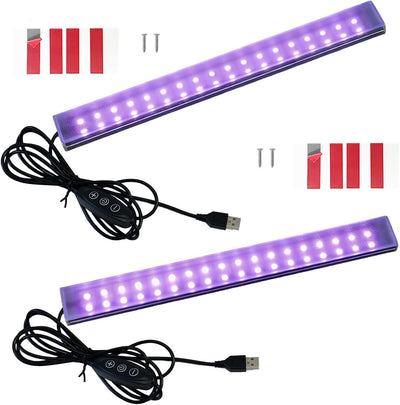 2 Pzas Luz UV Regulable 9.6pulg USB-C para Fiesta Halloween