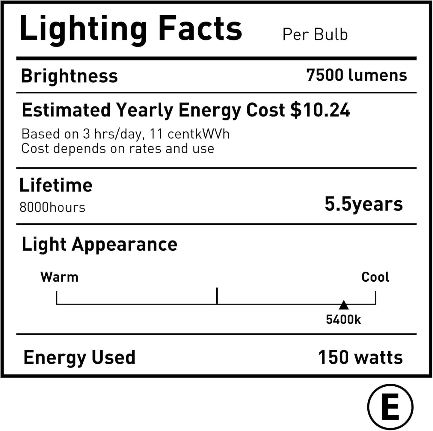 Bombilla CFL E27 150W 5400K iluminación estudio