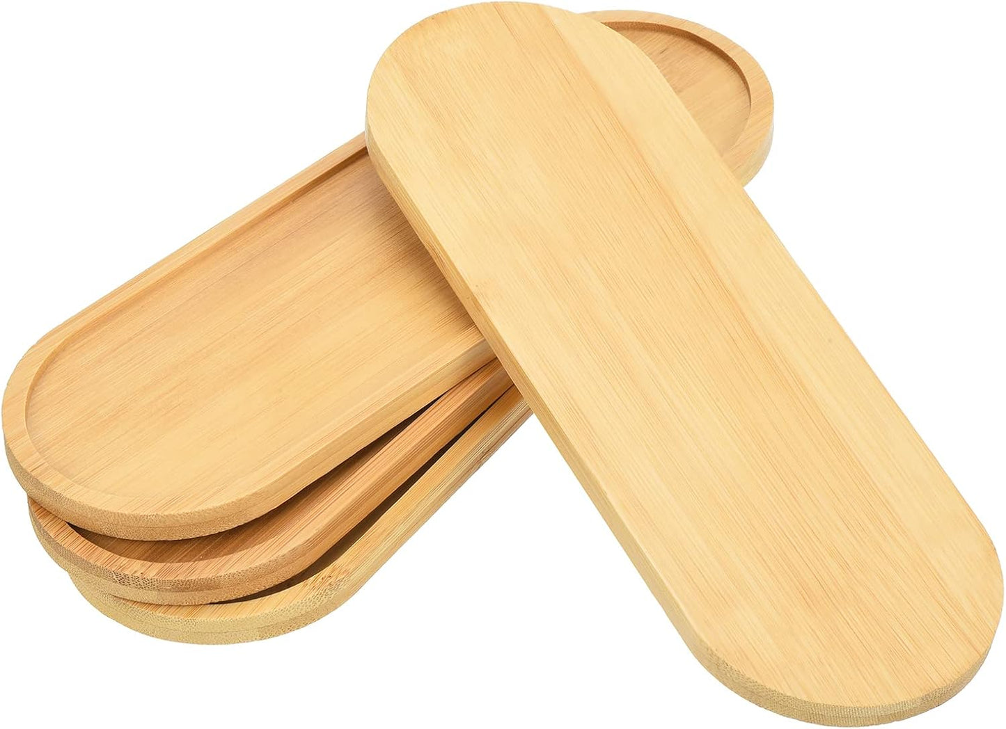 Platillo macetas 9x3pulg set 4 bandejas goteo bambú