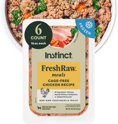 Alimento congelado para perros sin granos pollo 16oz set 6