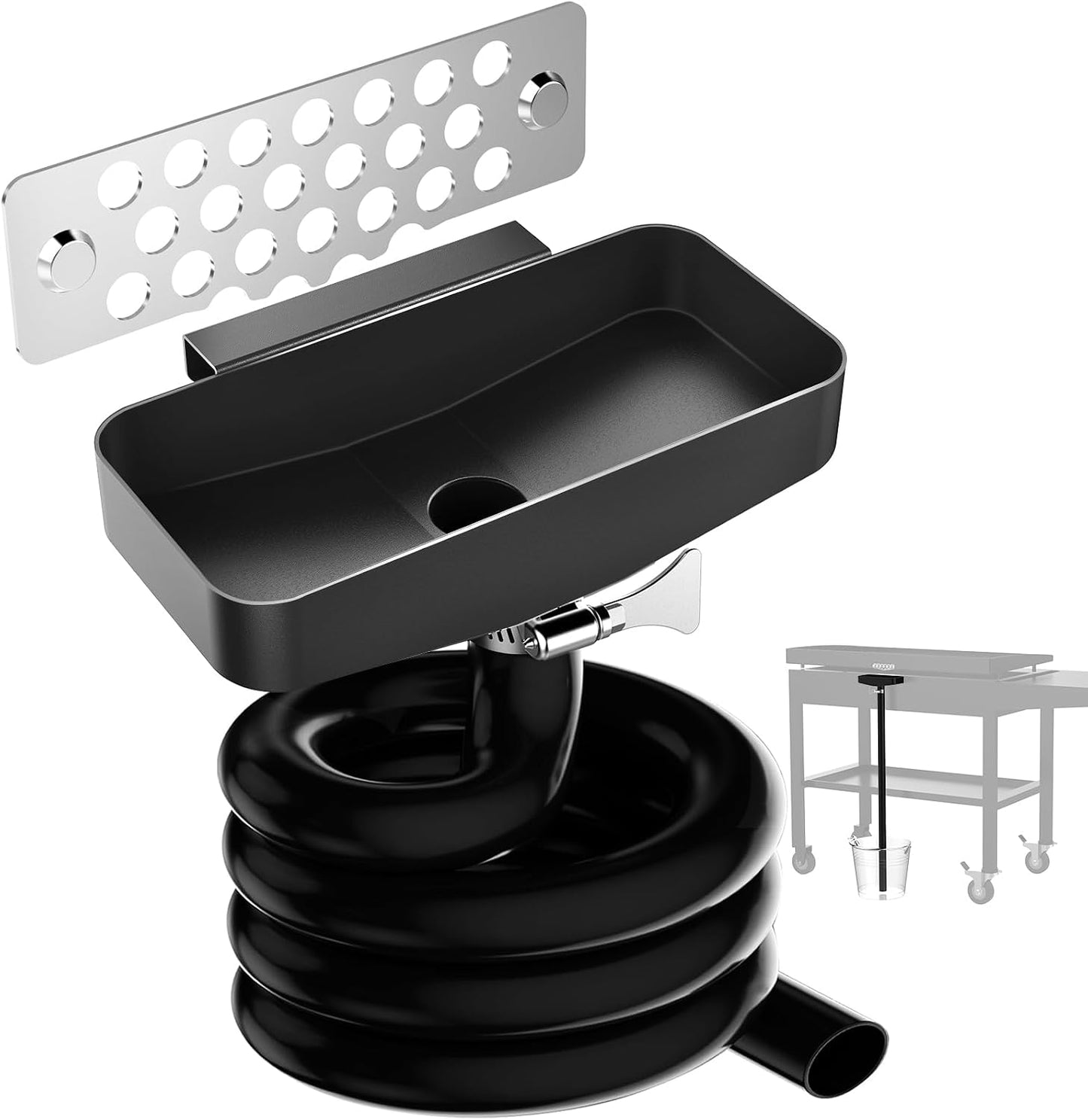 Embudo grasa Blackstone acero inox magnético con manguera drenaje