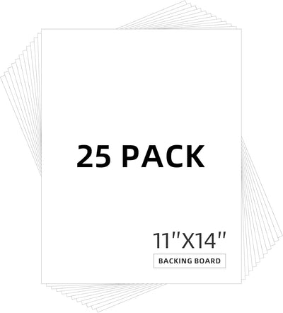 25 Tableros Blancos 11x14pulg Sin Ácidos para Fotos e Impresiones