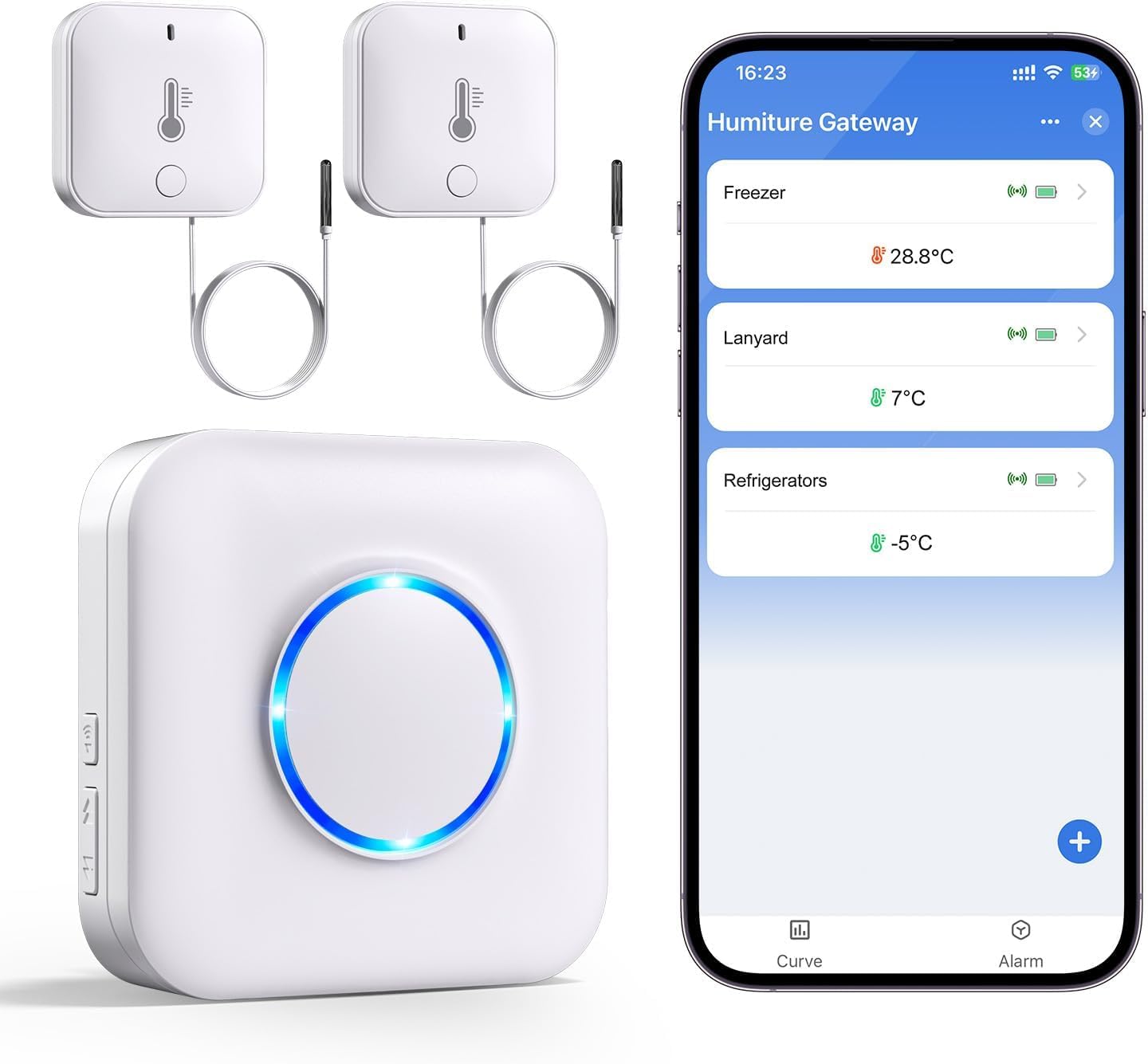 Termómetro WiFi para refrigerador con alarma de 90 dB