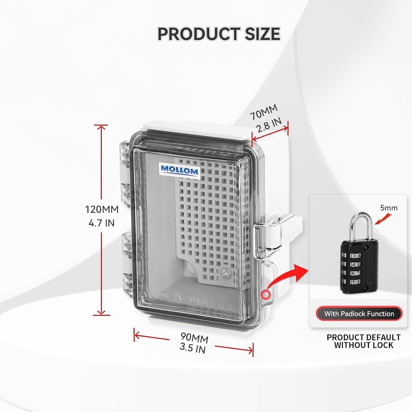 Caja conexión exterior IP67 impermeable con cubierta transparente