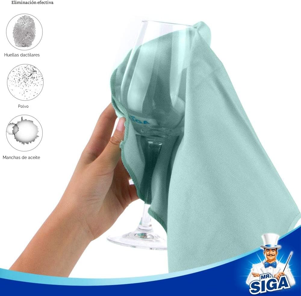 Paños microfibra ultrafino para vidrio 12 pzas 13.8x15.7pulg