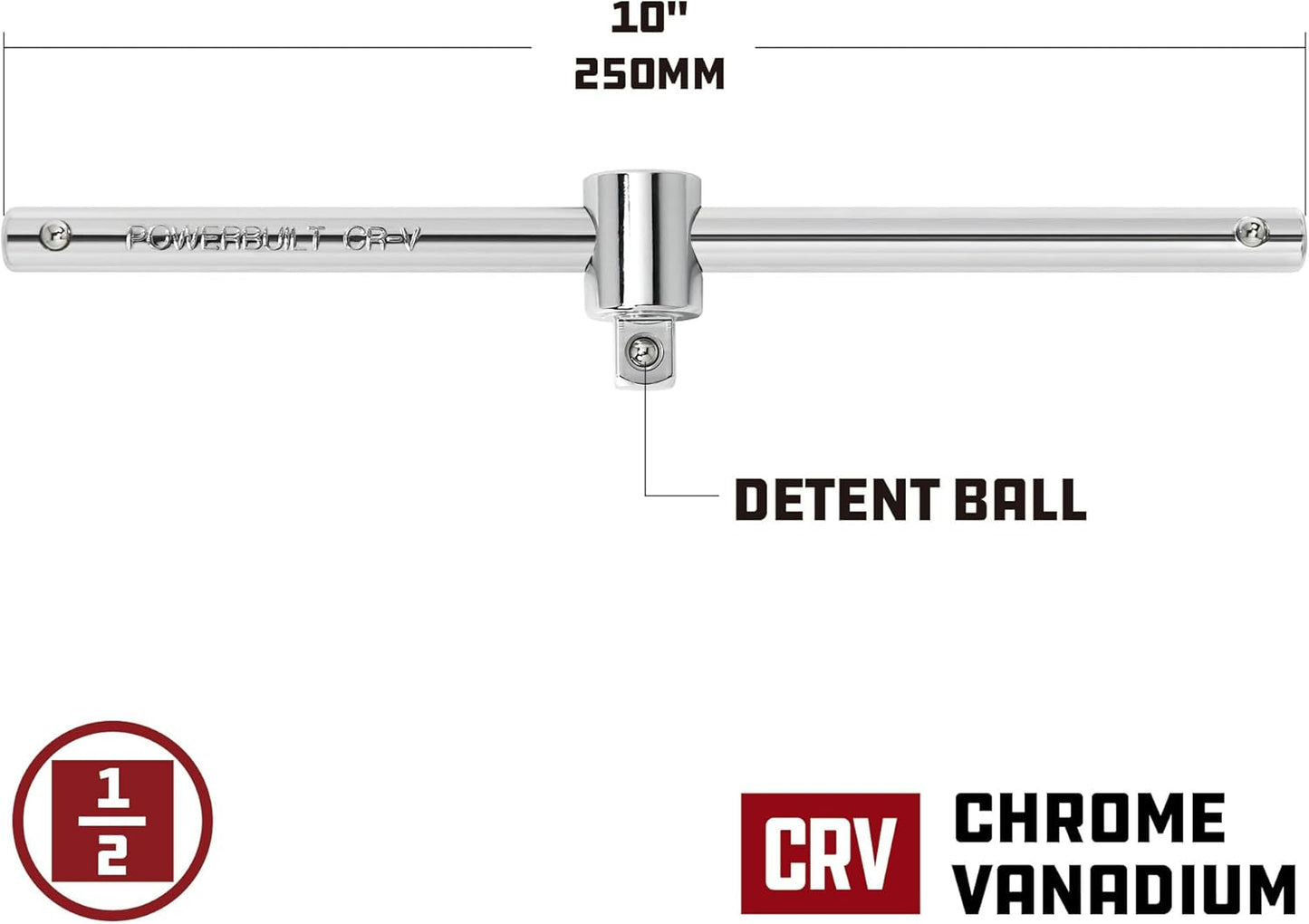 Llave vaso mango T deslizante 1/2pulg acero CrV