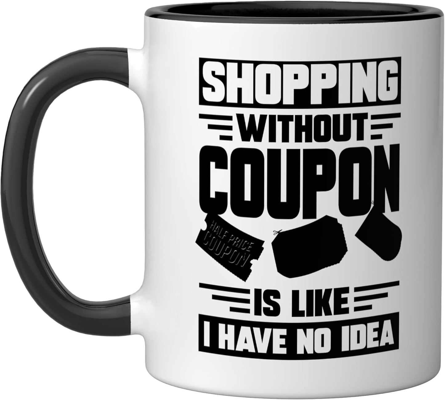 Taza Cerámica para Cupones Negro/Blanco