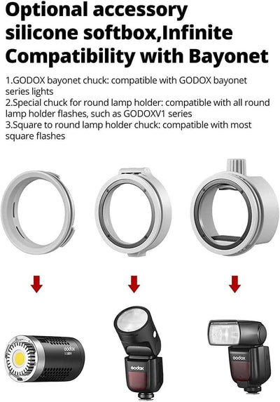 Kit Softbox cúpula difusión 3 adaptadores V1 AD100PRO AD200PRO