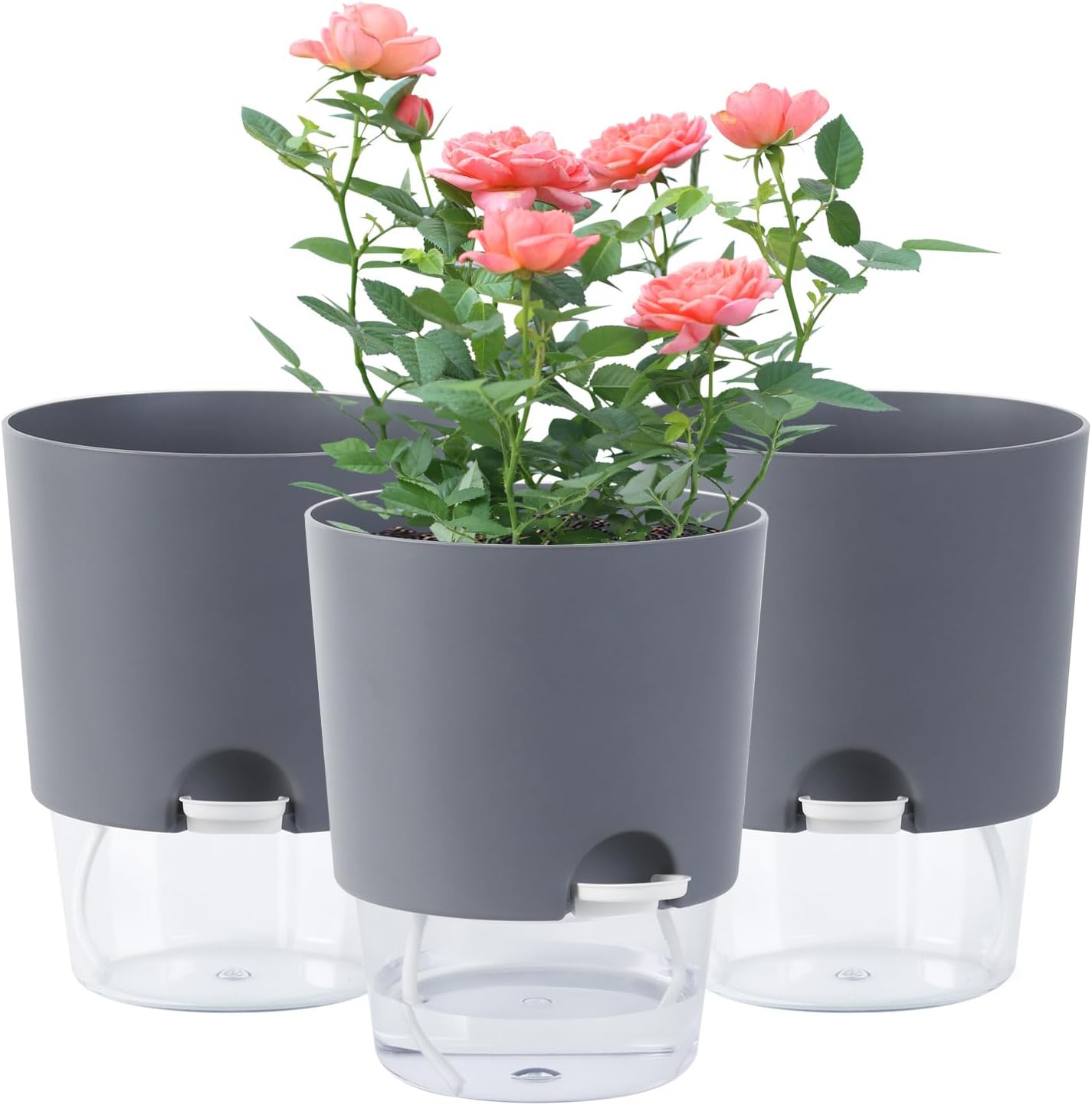 Macetas riego automático 6.3pulg interiores set 3