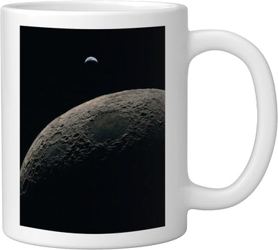 Taza Cerámica Vista Luna Tierra Lejana Blanca