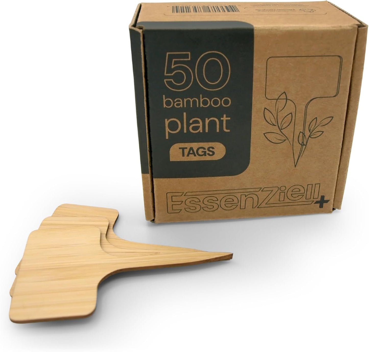 Etiquetas bambú para plantas y jardín 4pulg 50uds