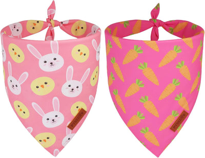Bandana Pascua perro con zanahoria y conejo tela duradera L