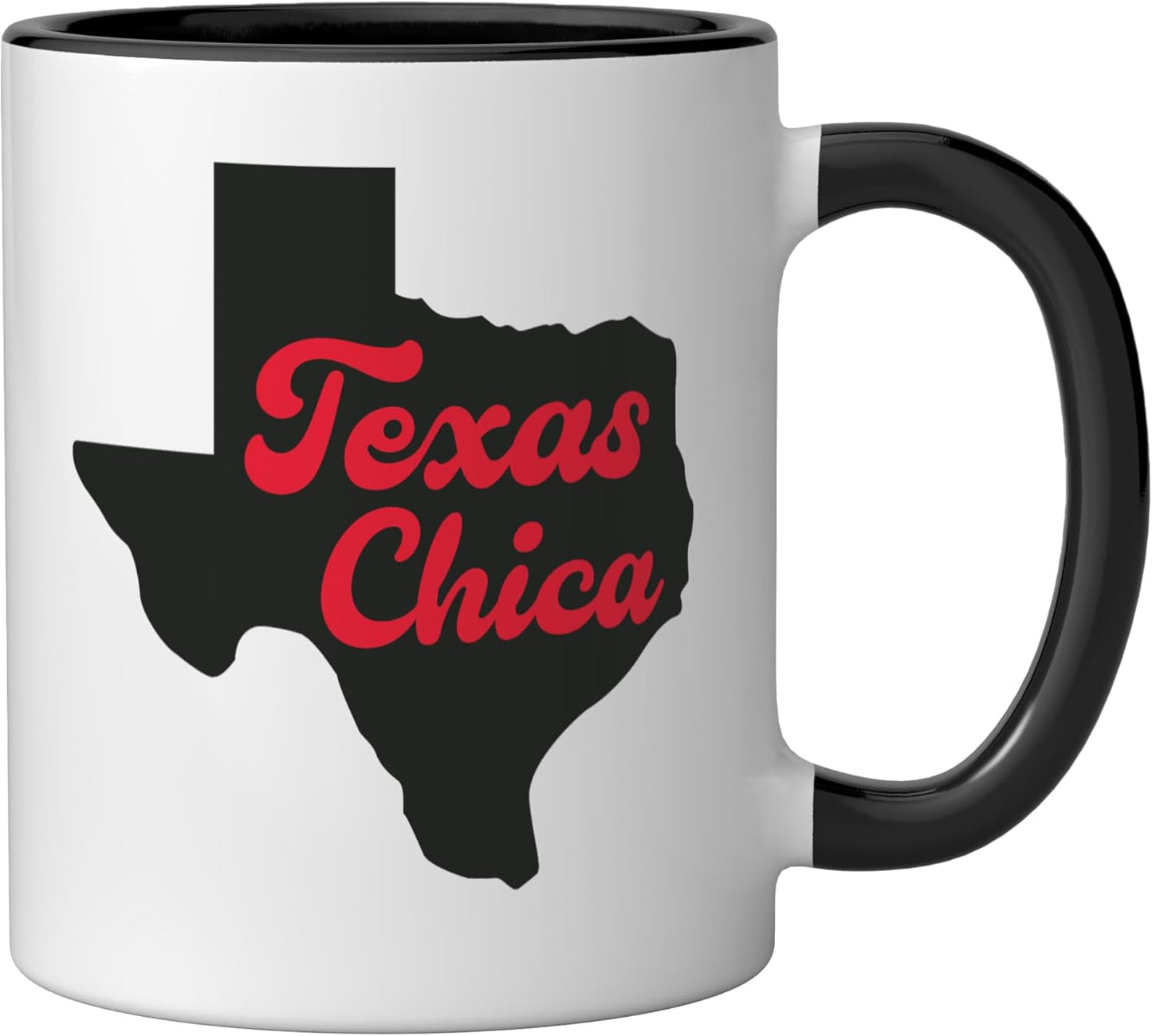 Taza cerámica Texas Chica mapa negro/blanco