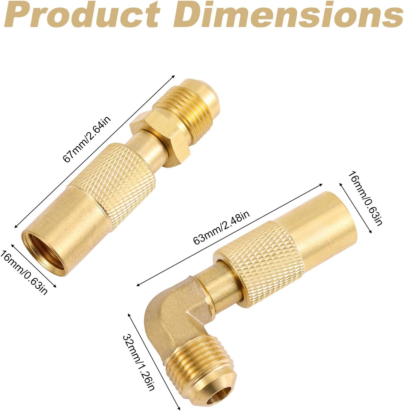 2 Adaptadores Propano 3/8pulg Codo y Latón Recto Parrillas