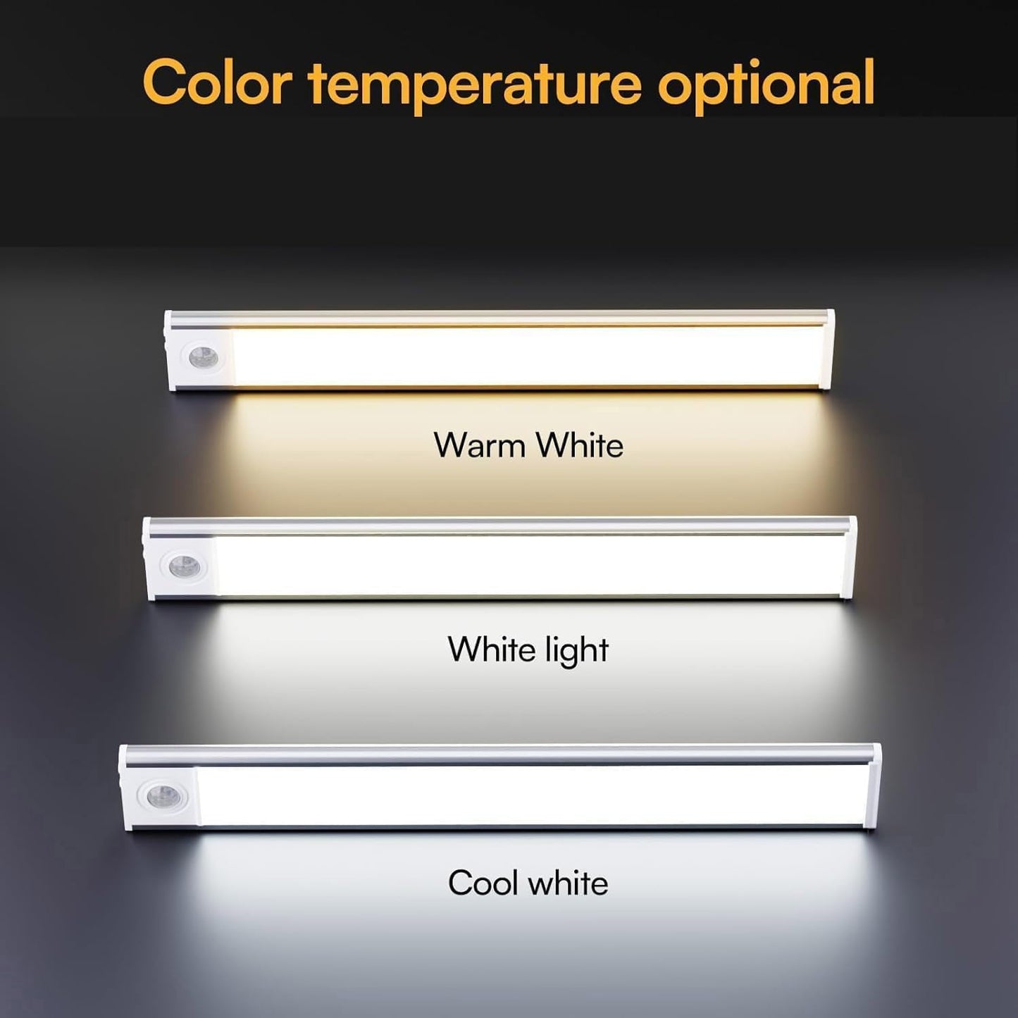 Iluminación inalámbrica gabinete pack 2 luces recargables sensor