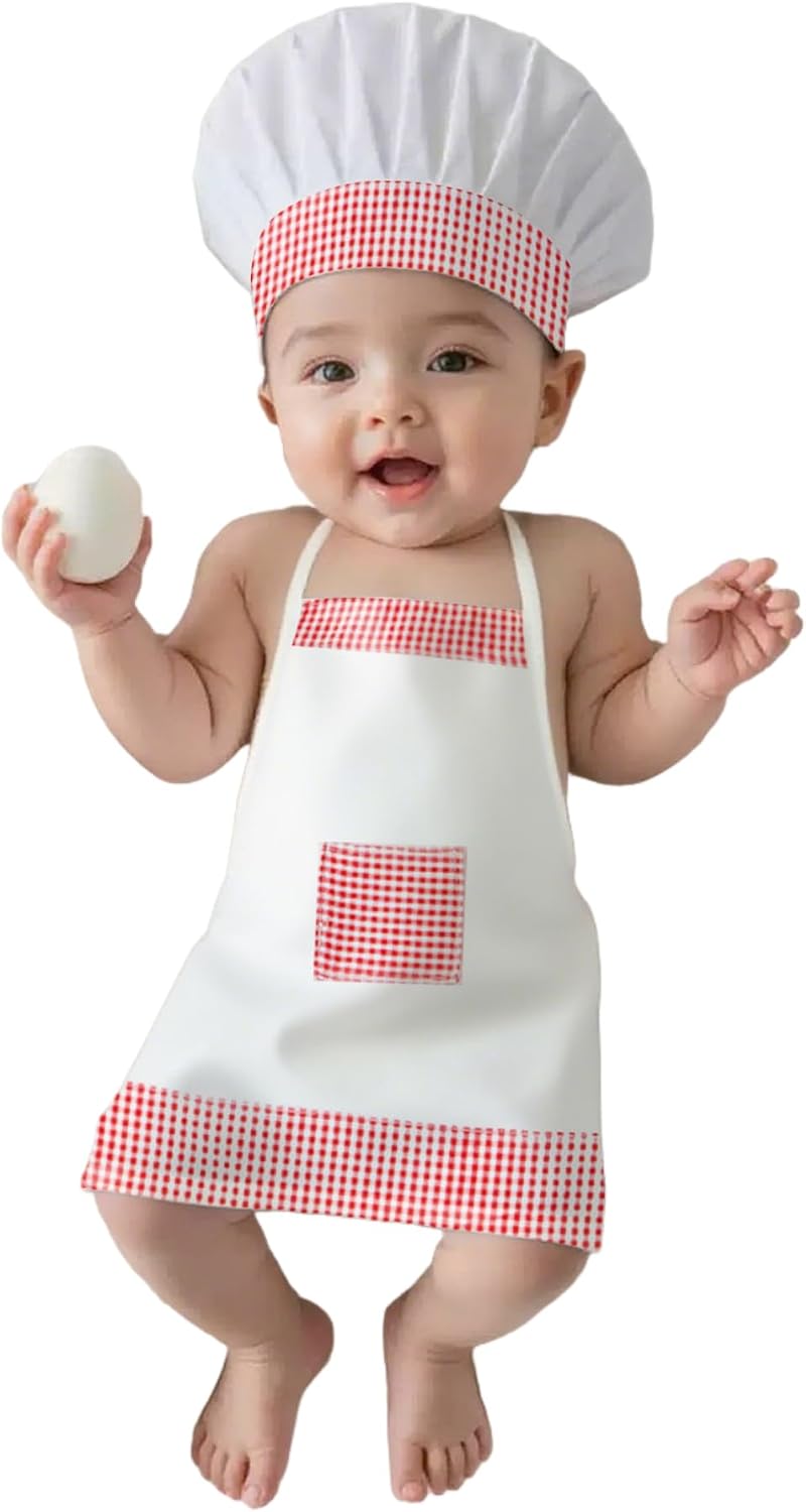 Set 2 accesorios foto chef y delantal bebé 8-24m