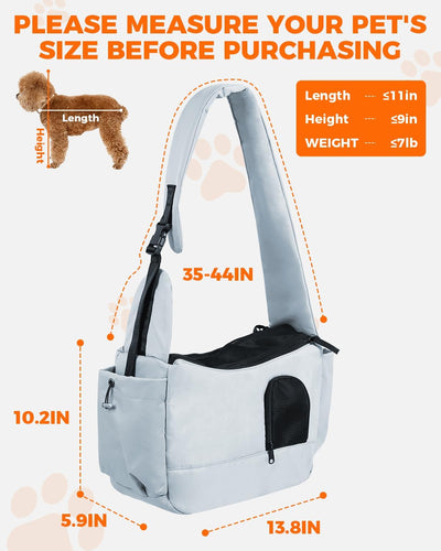 Transportador mascotas perros pequeños hasta 7lb color gris