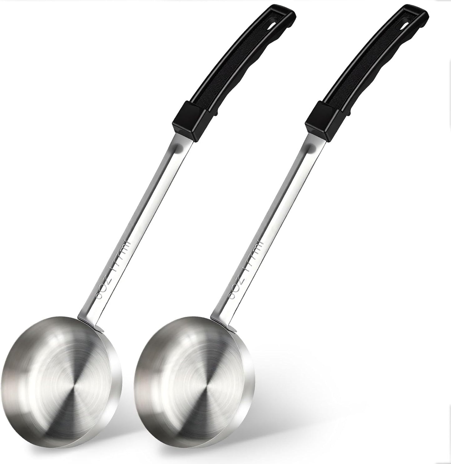 Cuchara de acero inoxidable con control de porciones 2 unidades para salsa de pizza
