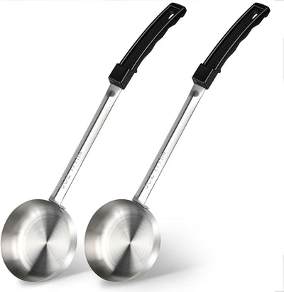 Cuchara de acero inoxidable con control de porciones 2 unidades para salsa de pizza