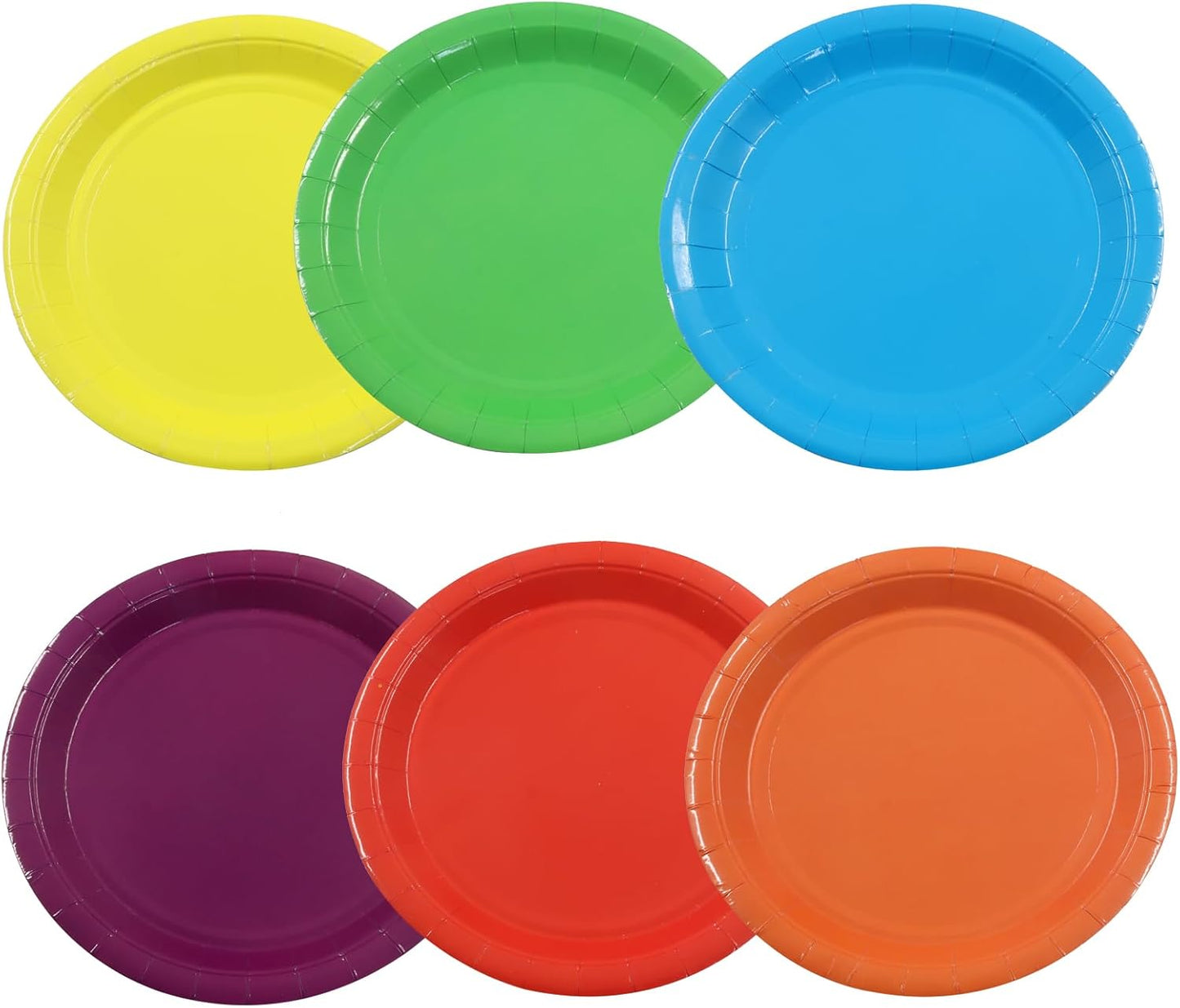 Platos arcoíris de 7 pulgadas resistentes impermeables para fiestas