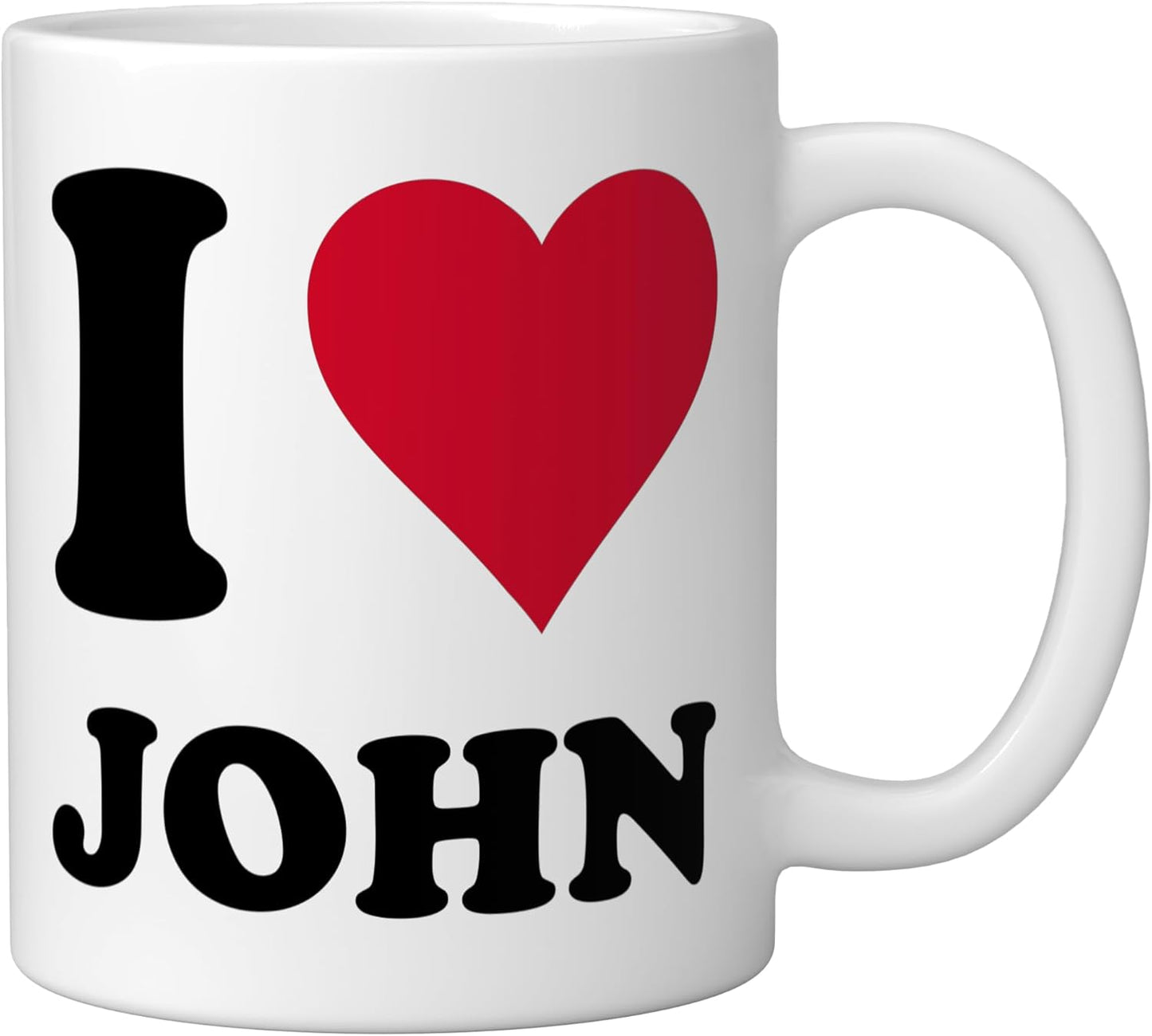 Taza cerámica color blanco I Love John