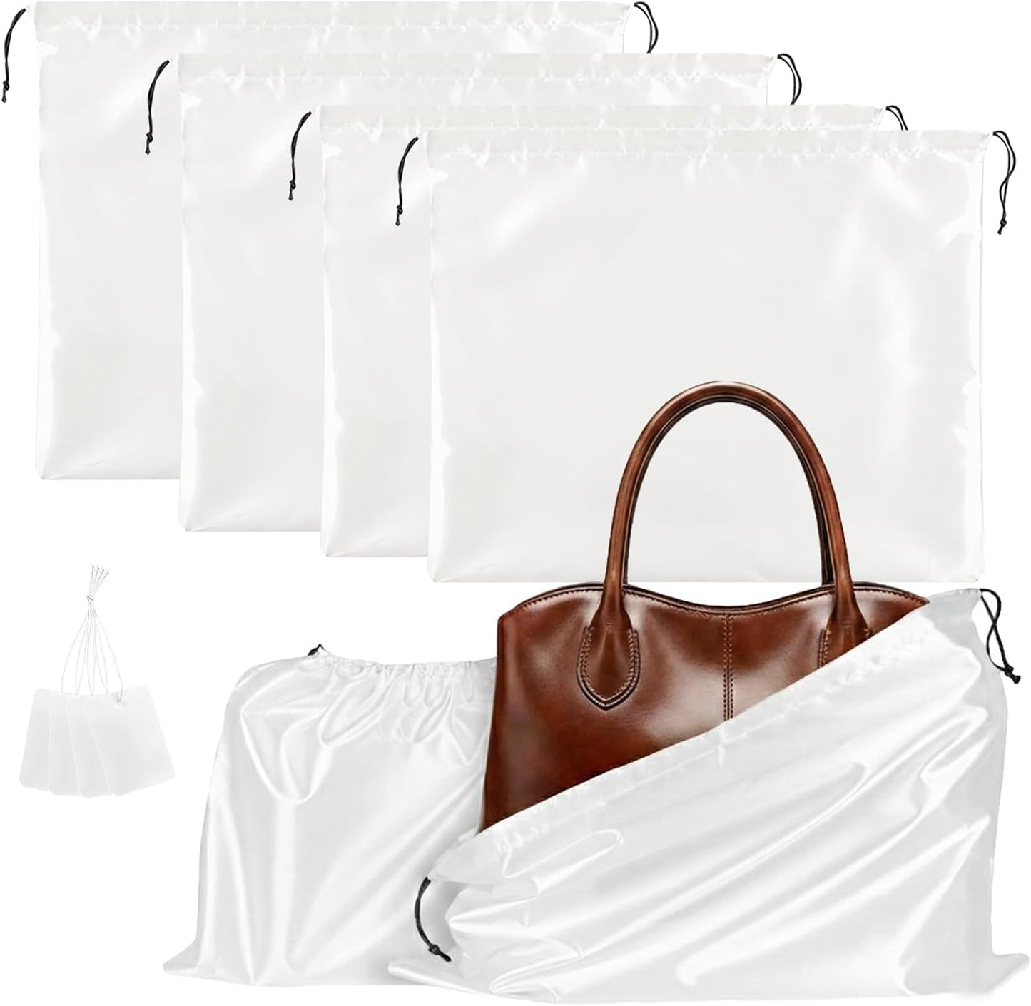 4 Pzas Bolsas Satén 15.7x19.7pulg Blanco
