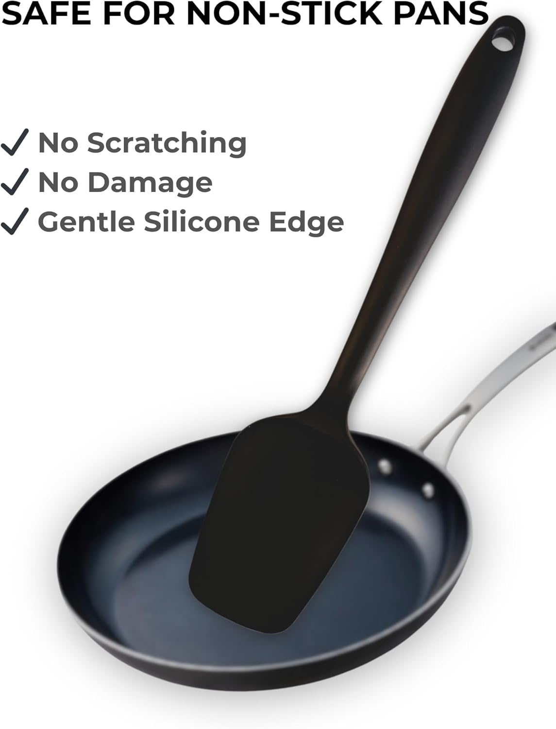 Set 4 Espátulas Silicona con Soporte Negro Antiadherente