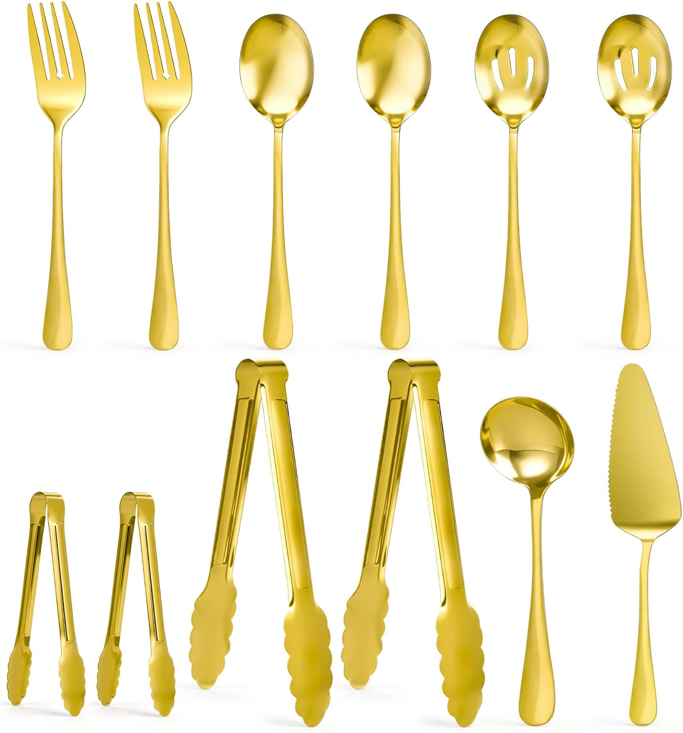 Juego de 12 cubiertos dorados de acero inoxidable Artcochan