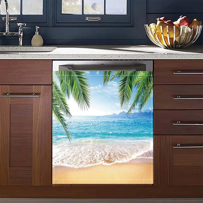 Imanes decorativos hojas palmera cubierta poliéster 23x26pulg