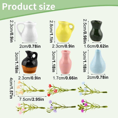 Paquete de 6 mini imanes de cerámica para nevera, jarrón con punta de dedo lindo para decorar