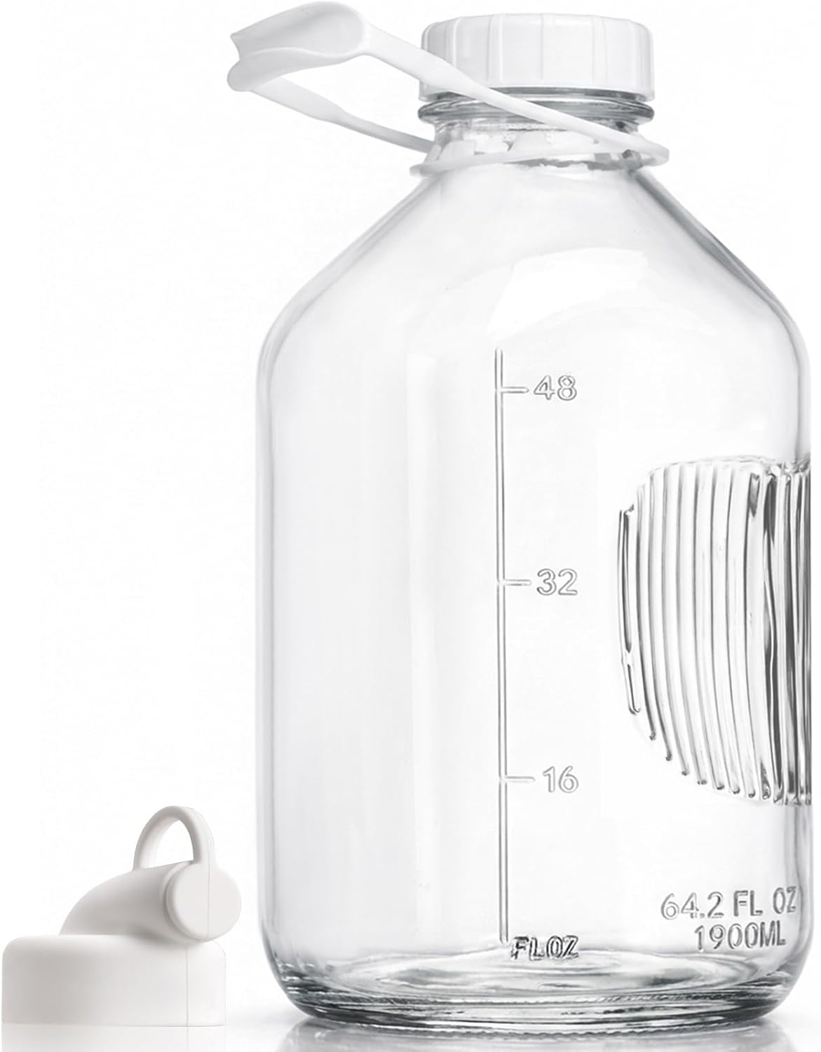 Botella de leche de vidrio CUCUMI con tapa hermética reutilizable 64 oz
