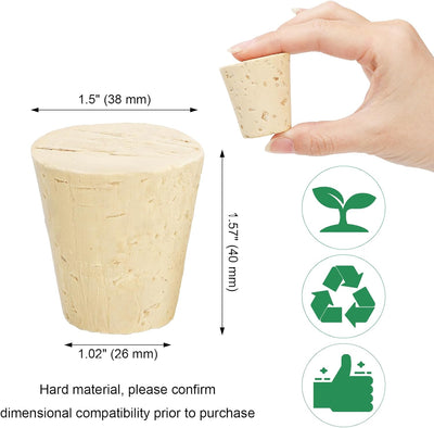 Paquete de 6 tapones de corcho grandes de madera para botellas de 3 a 6 galones
