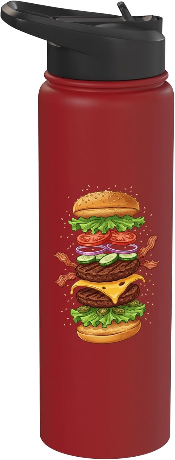 Botella térmica acero inox para amantes de hamburguesa