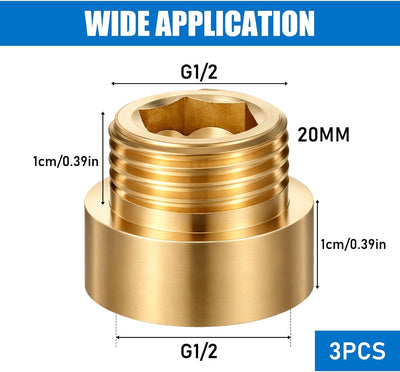 Adaptador tubería bronce G1/2 macho a hembra 20mm