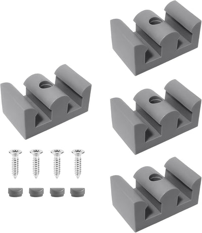4 Pzas Parachoques Ducha Silicón Marco Deslizante Gris
