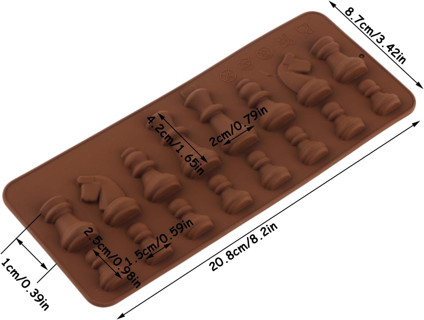 Moldes de silicona para dulces y chocolate con cavidades, juego de 2