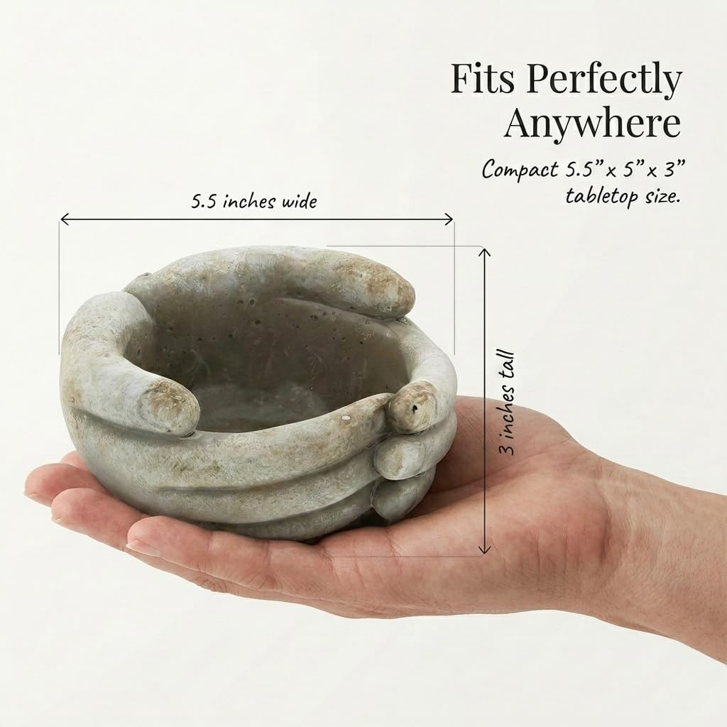 Maceta concreto flores mesa suculentas gris 5.5x5x3pulg