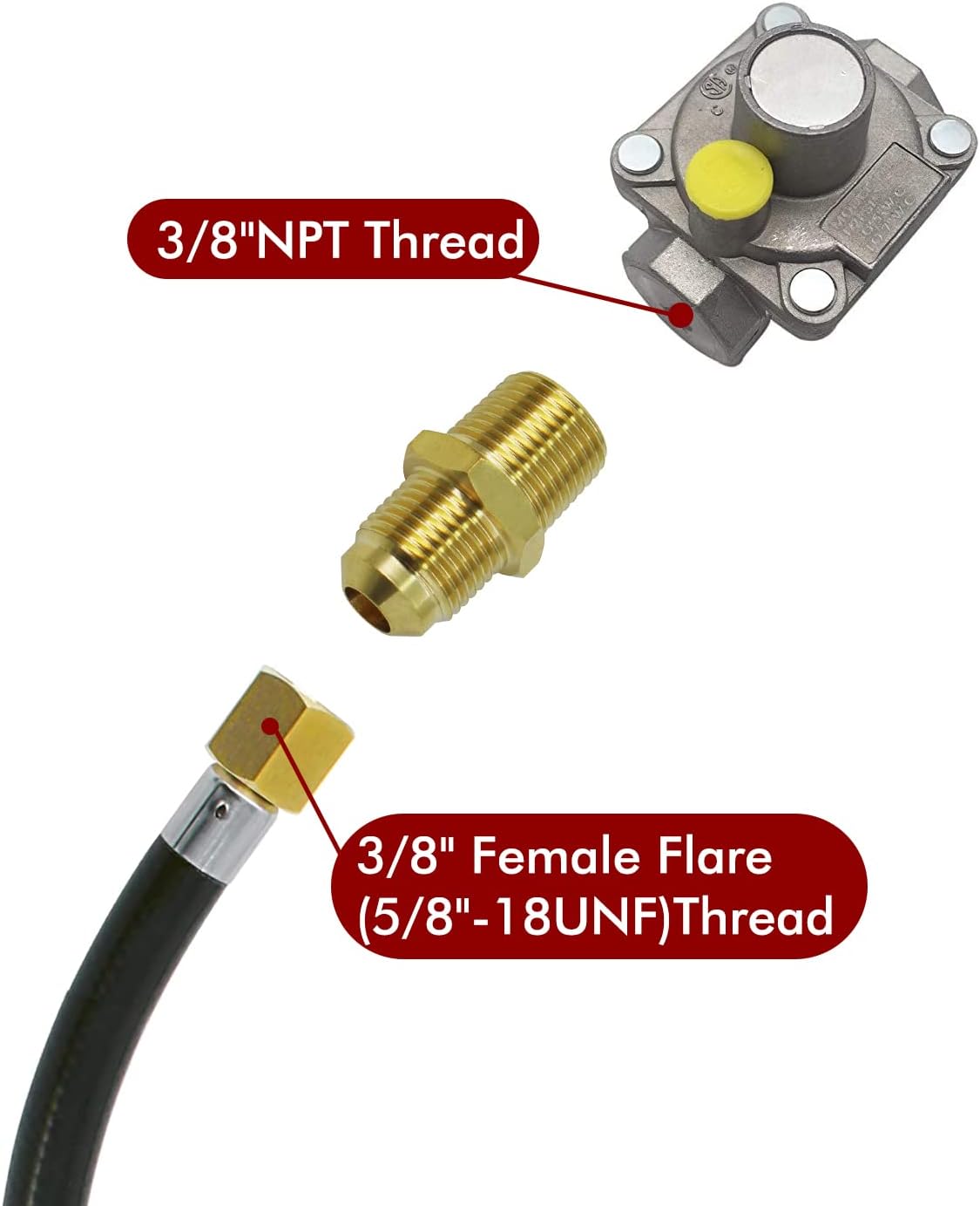 Adaptador propano giratorio para barbacoa latón