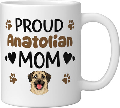 Taza cerámica para amante del perro Anatolian Shepherd, blanca