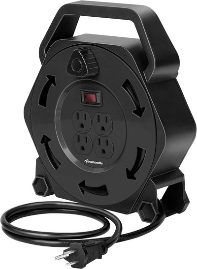 Carrete cable extensión 25ft 16/3 AWG SJTW 13A UL negro