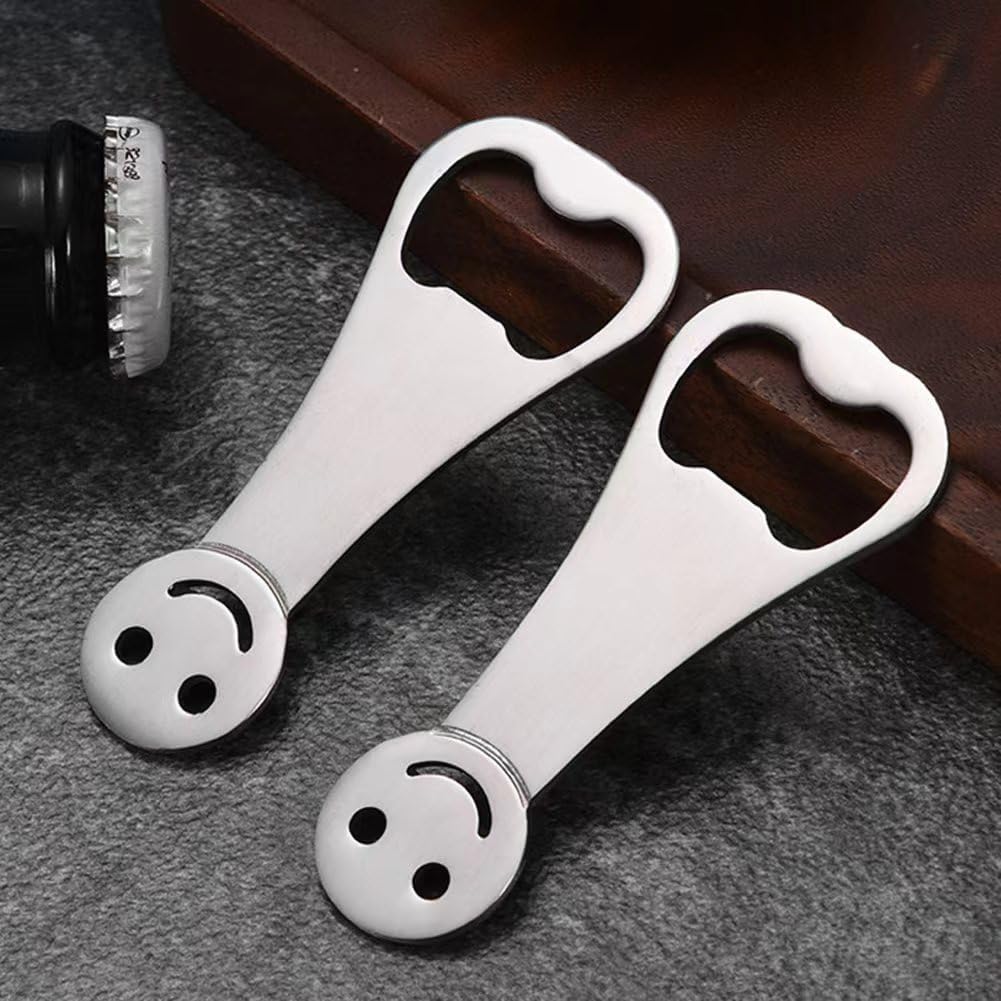 2 Abridores Botella Acero Inox Planos 3pulg Blanco
