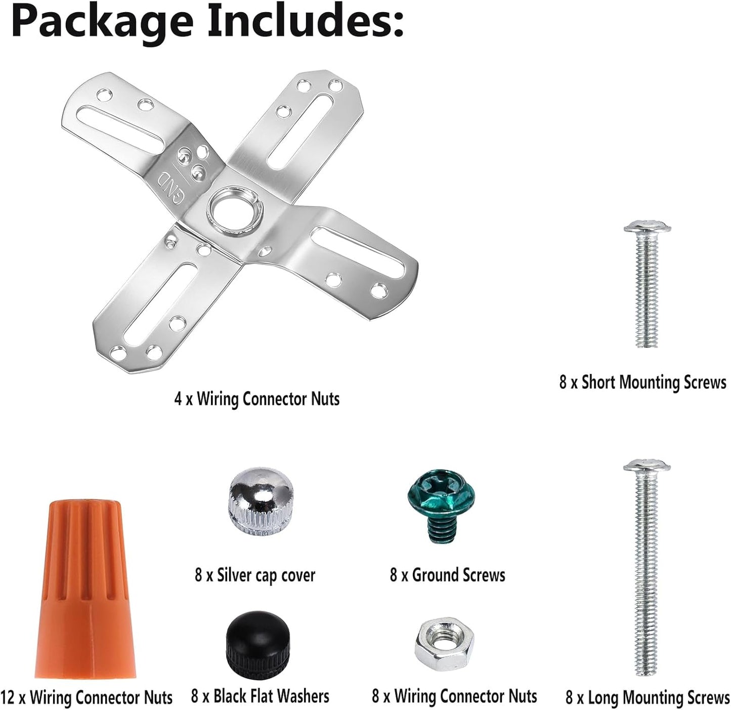 Set 4 soportes lámpara ajustables para caja 4pulg