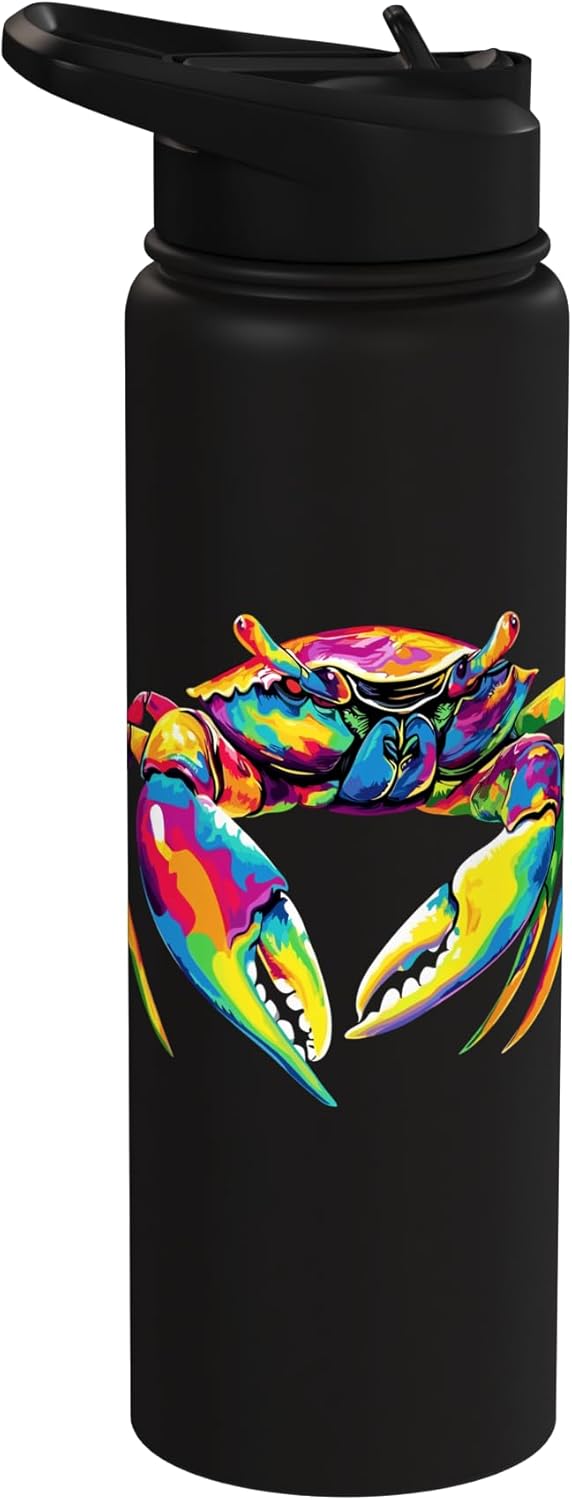 Botella agua acero inox aislada con caracol