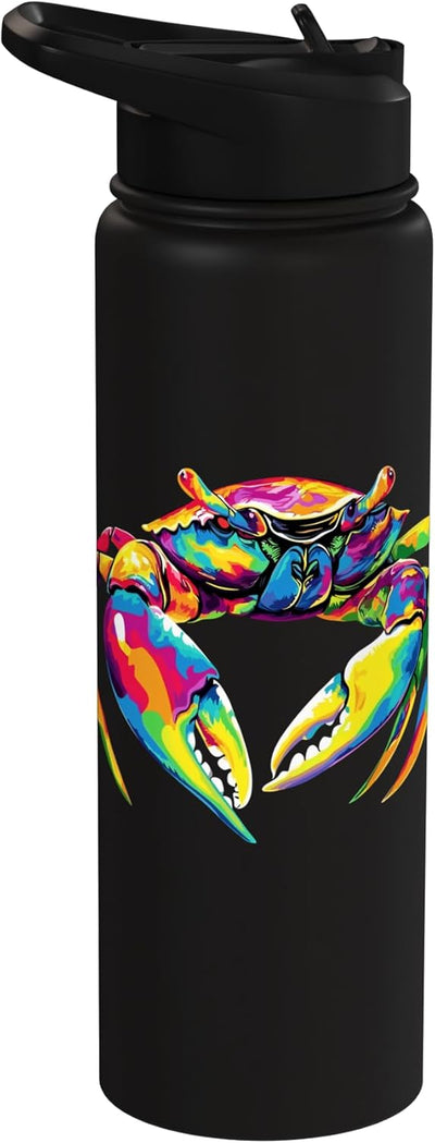Botella agua acero inox aislada con caracol